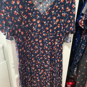 Primark Orange and Navy Floral Dress
